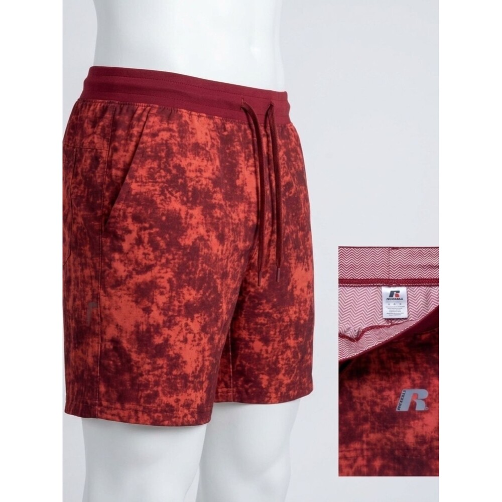 Russell Athletic Red Rust Tie-Dye Athletic Shorts